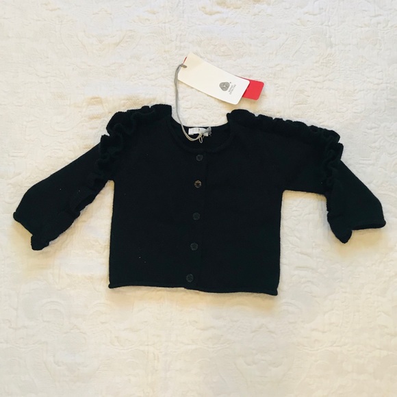 👑HP🎊il Gufo*Black Merino Wool Cardigan**$168 - Picture 6 of 6